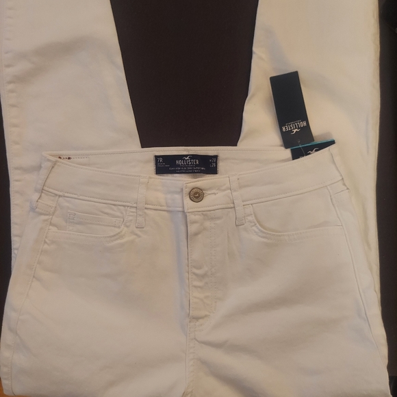 NWT Hollister Curvy High Rise Crop Super Sinny White Jeans size 7R - Picture 7 of 10